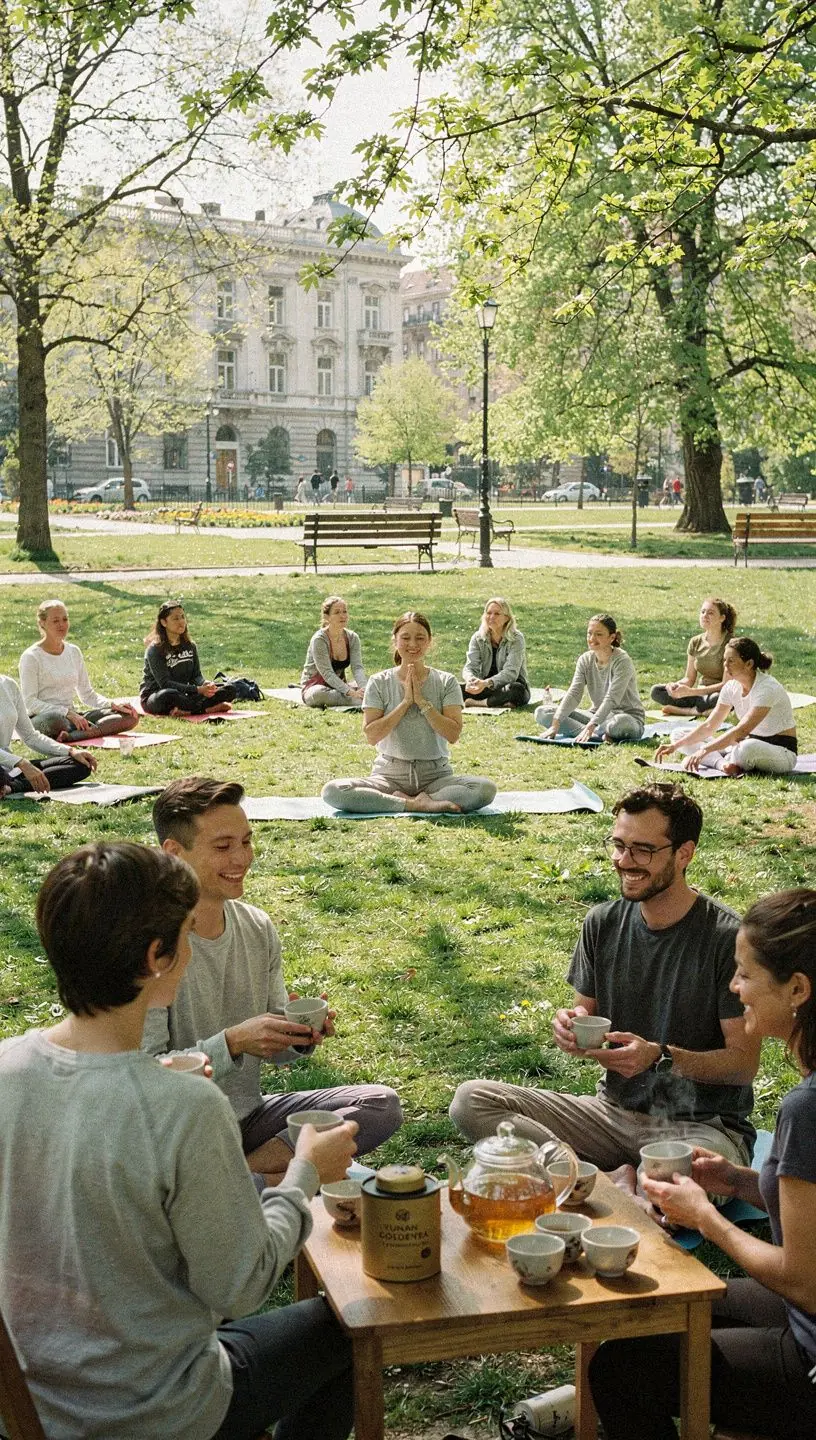 Yunnan arany tea levelei, amelyek fényesen csillognak a napfényben.