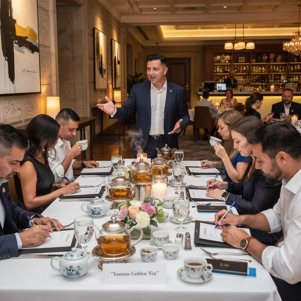 Friss tealevelek, amelyeket a Yunnan tartományban szüreteltek.