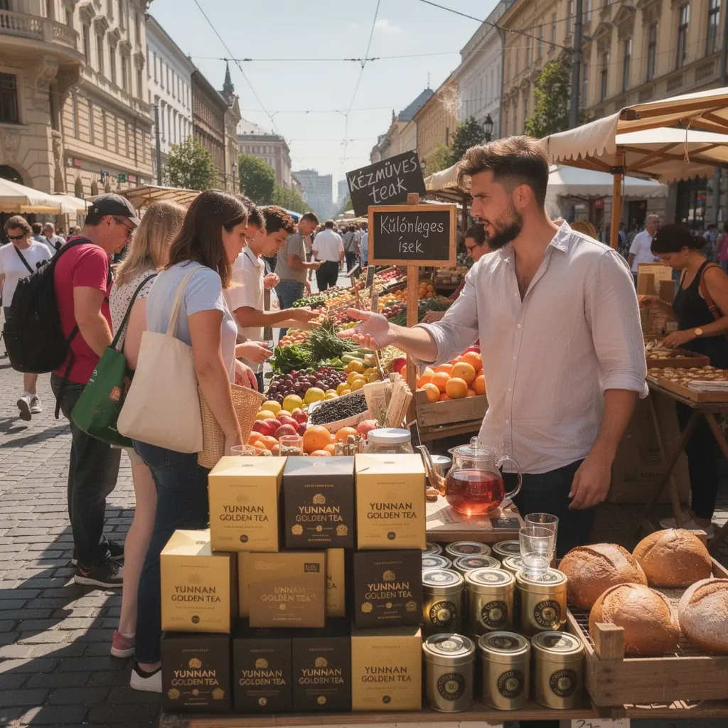 A tea elkészítése során a víz színe aranysárgára vált a csészében.